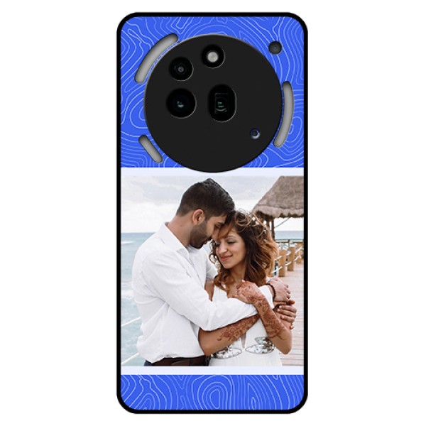 Nothing Phone 3A Pro 5G Custom Glass Phone Case - Curved Line Art With Blue And White Design Nothing Phone 3A Pro 5G Custom Glass Phone Case - Curved Line Art With Blue And White Design
