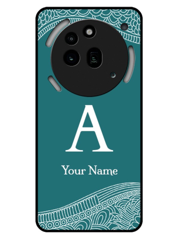 Custom Nothing Phone 3A Pro 5G Custom Glass Phone Case - Line Art Pattern With Custom Name Design