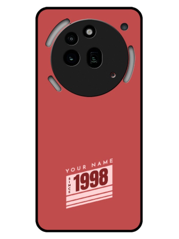 Custom Nothing Phone 3A Pro 5G Custom Glass Phone Case - Red Custom Year Of Birth Design