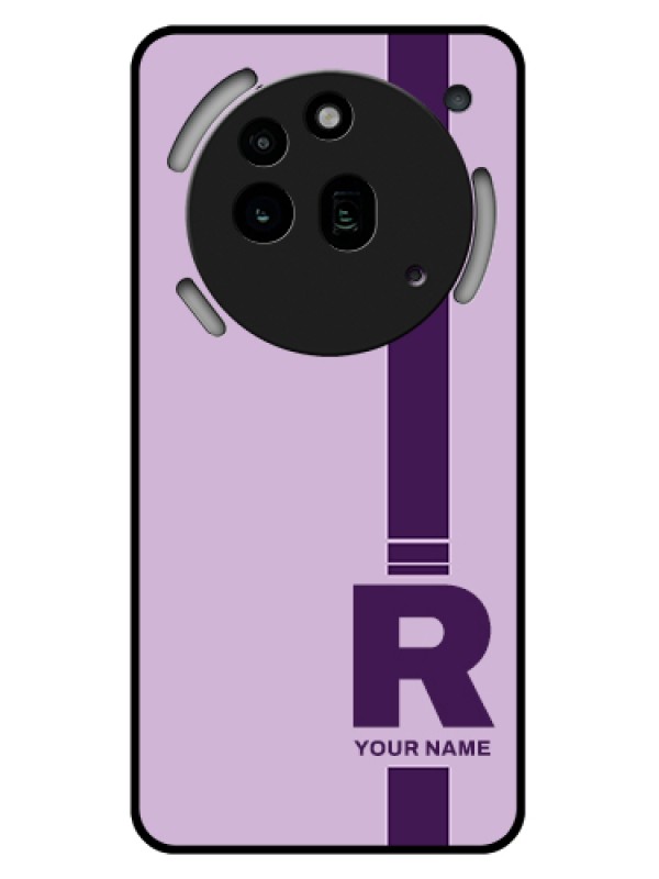 Custom Nothing Phone 3A Pro 5G Custom Glass Phone Case - Simple Dual Tone Stripe With Name Design