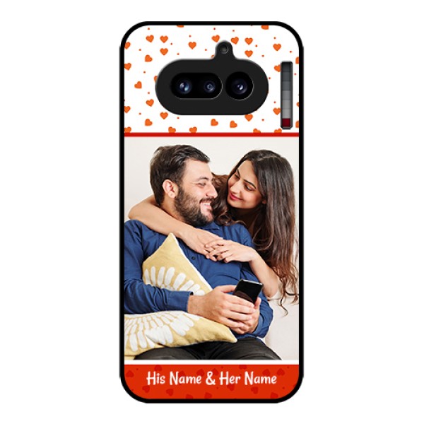 Nothing Phone 4A 5G Custom Glass Phone Case - Orange Love Symbol Design Nothing Phone 4A 5G Custom Glass Phone Case - Orange Love Symbol Design