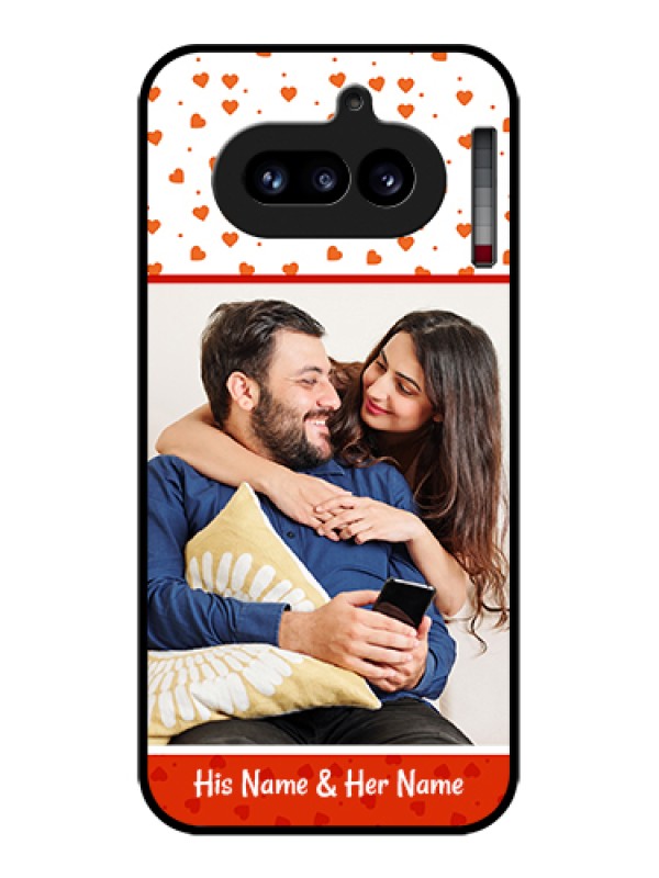 Custom Nothing Phone 4A 5G Custom Glass Phone Case - Orange Love Symbol Design