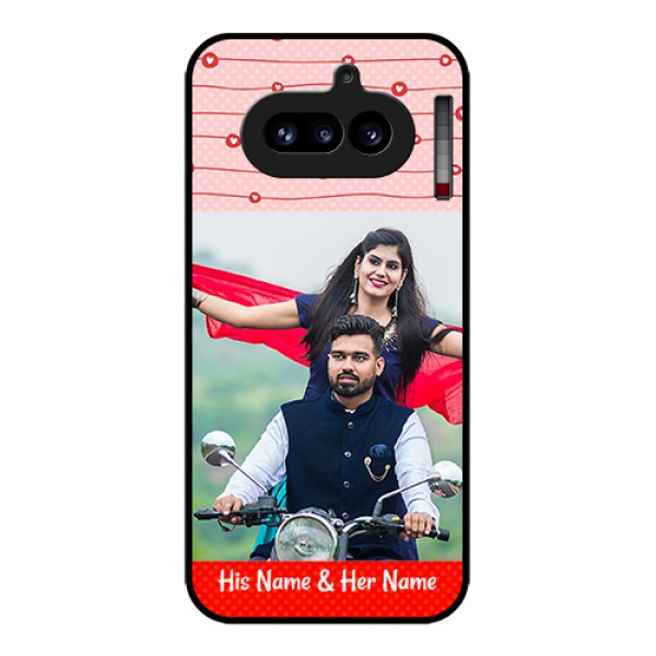 Nothing Phone 4A 5G Custom Glass Phone Case - Red Pattern Case Design