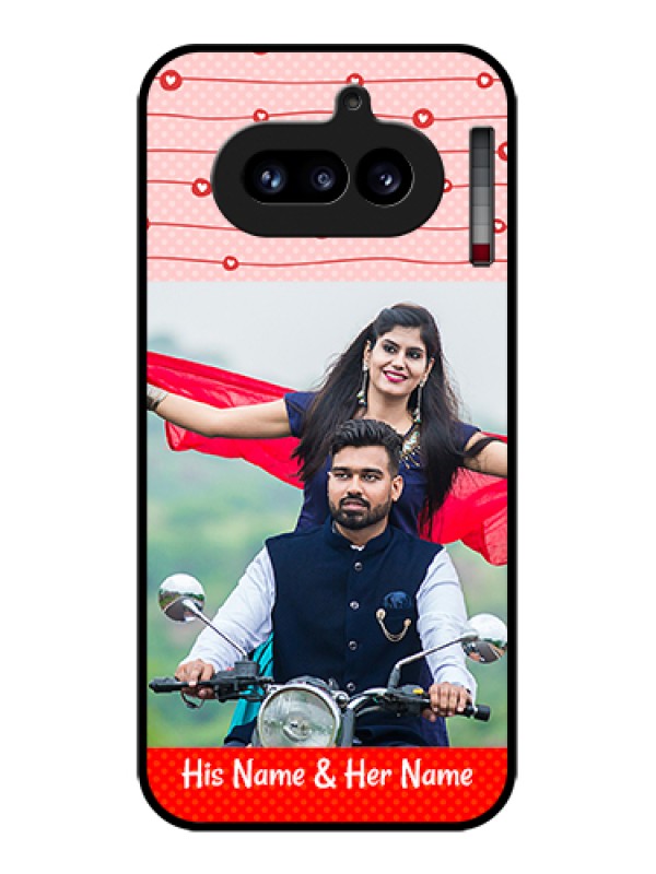 Custom Nothing Phone 4A 5G Custom Glass Phone Case - Red Pattern Case Design