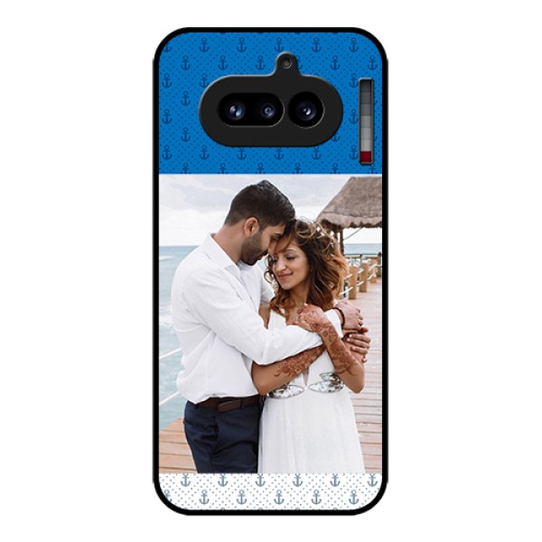 Nothing Phone 4A 5G Custom Glass Phone Case - Blue Anchors Design