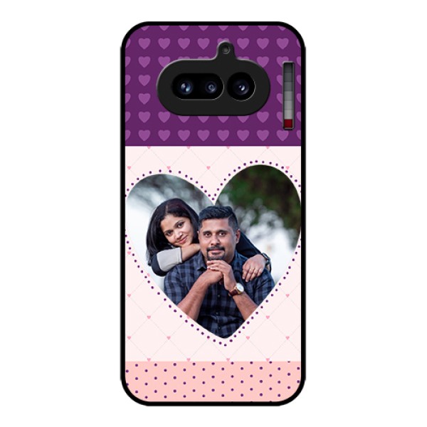 Nothing Phone 4A 5G Custom Glass Phone Case - Violet Love Dots Design