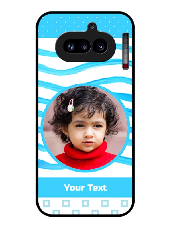 Custom Nothing Phone 4A 5G Custom Glass Phone Case - Simple Blue Case Design