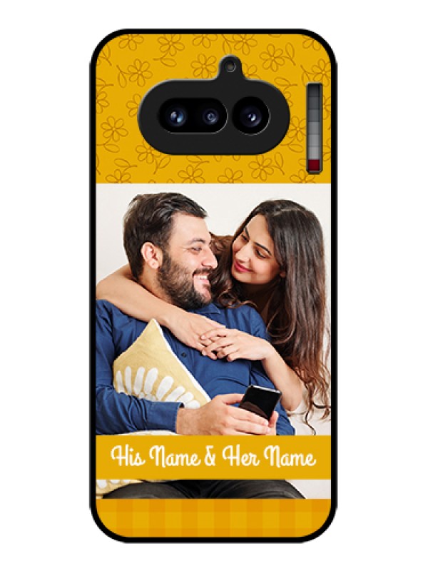 Custom Nothing Phone 4A 5G Custom Glass Phone Case - Yellow Floral Design