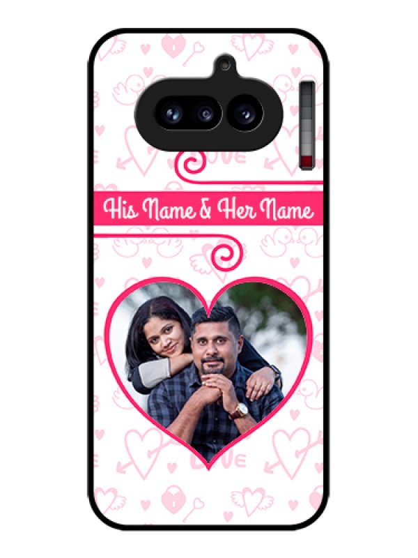 Custom Nothing Phone 4A 5G Custom Glass Phone Case - Heart Shape Love Design