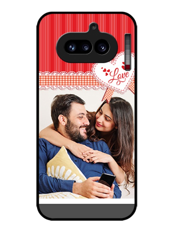 Custom Nothing Phone 4A 5G Custom Glass Phone Case - Red Love Pattern Design