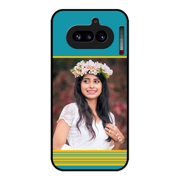 Nothing Phone 4A 5G Custom Glass Phone Case - Yellow & Blue Design