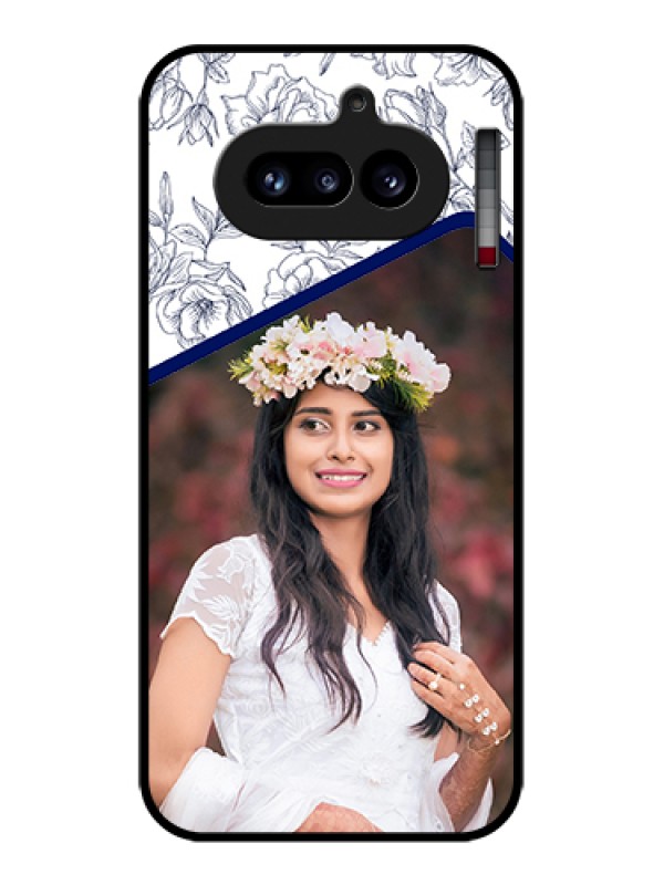 Custom Nothing Phone 4A 5G Custom Glass Phone Case - Classy Floral Design