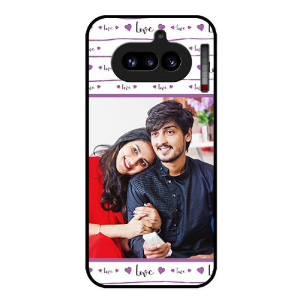 Nothing Phone 4A 5G Custom Glass Phone Case - Couples Heart Design