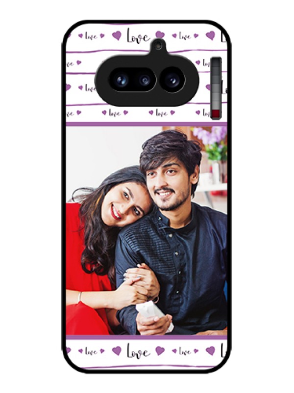 Custom Nothing Phone 4A 5G Custom Glass Phone Case - Couples Heart Design