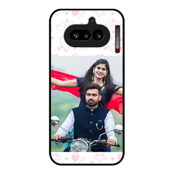 Nothing Phone 4A 5G Custom Glass Phone Case - Pink Flying Heart Design Nothing Phone 4A 5G Custom Glass Phone Case - Pink Flying Heart Design