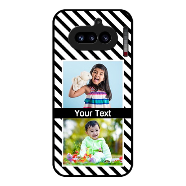 Nothing Phone 4A 5G Custom Glass Phone Case - Black And White Stripes Design Nothing Phone 4A 5G Custom Glass Phone Case - Black And White Stripes Design