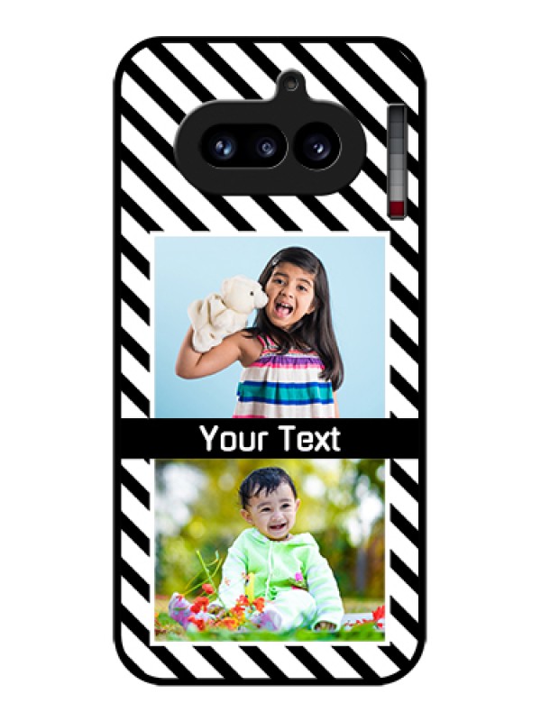 Custom Nothing Phone 4A 5G Custom Glass Phone Case - Black And White Stripes Design