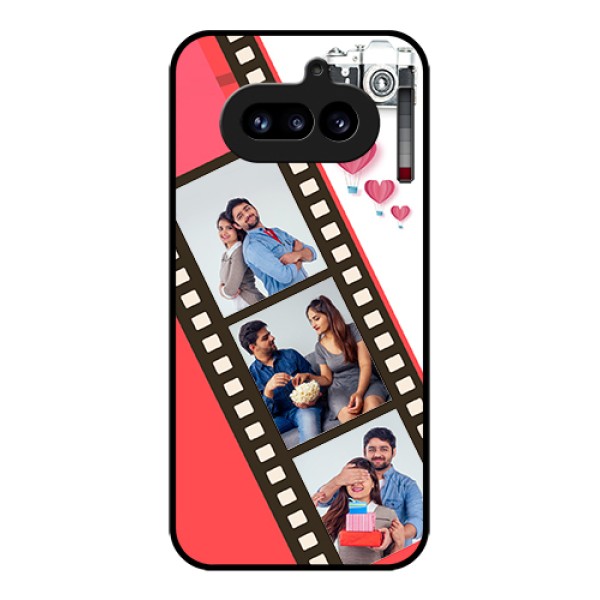 Nothing Phone 4A 5G Custom Glass Phone Case - 3 Image Holder With Film Reel Nothing Phone 4A 5G Custom Glass Phone Case - 3 Image Holder With Film Reel
