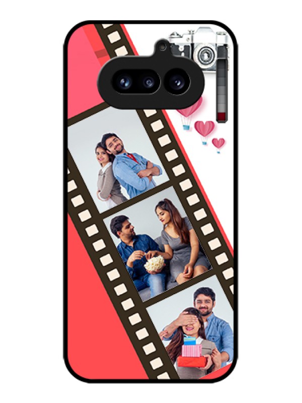 Custom Nothing Phone 4A 5G Custom Glass Phone Case - 3 Image Holder With Film Reel
