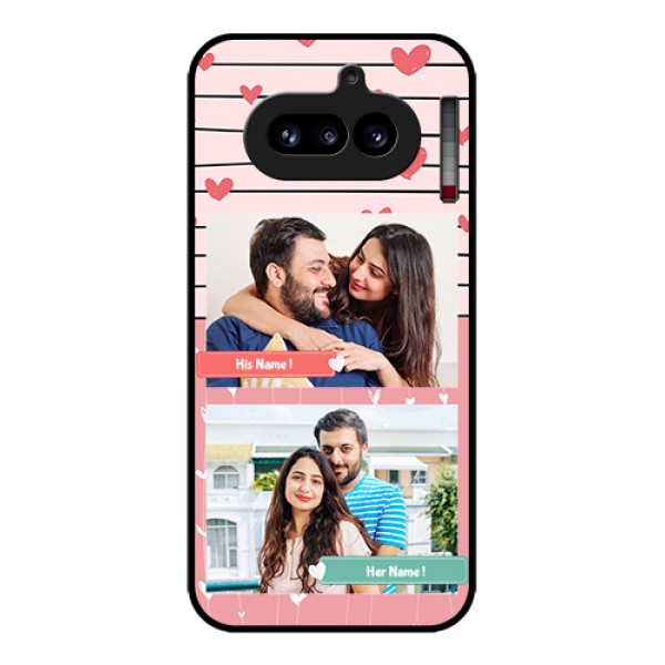 Nothing Phone 4A 5G Custom Glass Phone Case - Photo With Heart Design Nothing Phone 4A 5G Custom Glass Phone Case - Photo With Heart Design