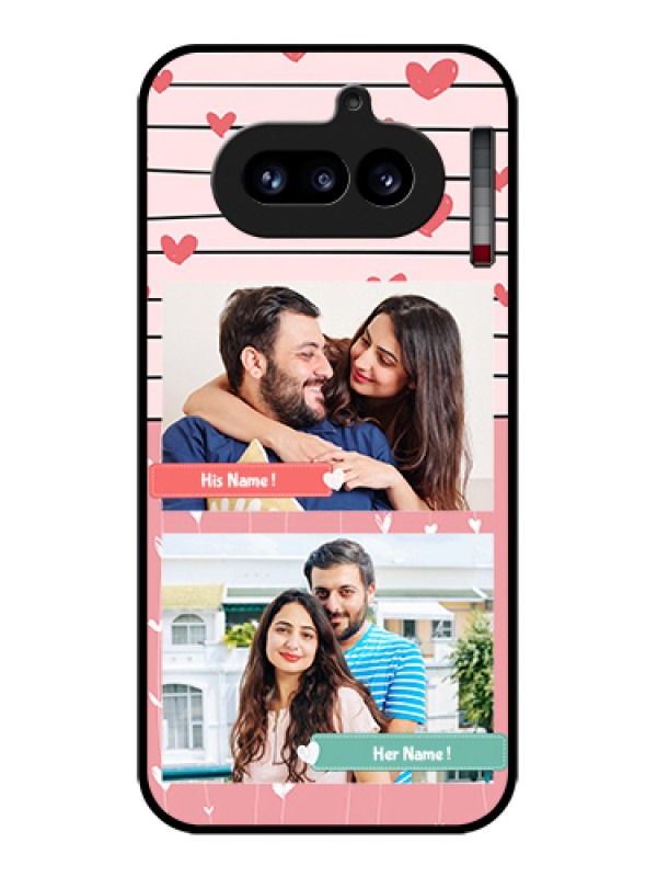 Custom Nothing Phone 4A 5G Custom Glass Phone Case - Photo With Heart Design