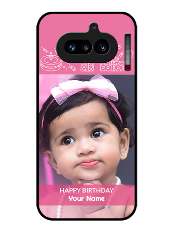 Custom Nothing Phone 4A 5G Custom Glass Phone Case - With Birthday Line Art Design