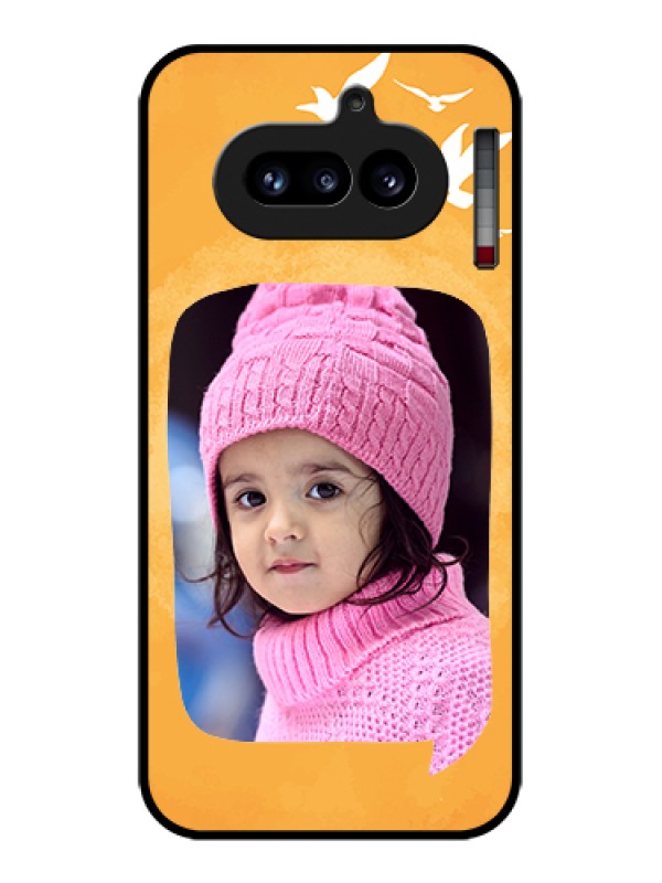 Custom Nothing Phone 4A 5G Custom Glass Phone Case - Water Color Design With Bird Icons