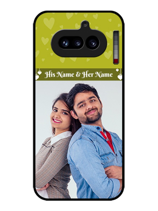Custom Nothing Phone 4A 5G Custom Glass Phone Case - You & Me Heart Design