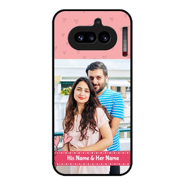 Nothing Phone 4A 5G Custom Glass Phone Case - Love Design Peach Color Nothing Phone 4A 5G Custom Glass Phone Case - Love Design Peach Color