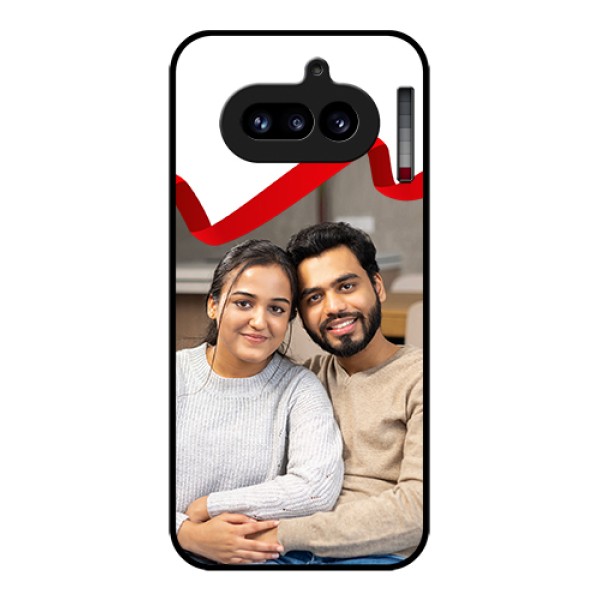 Nothing Phone 4A 5G Custom Glass Phone Case - Red Ribbon Frame Design