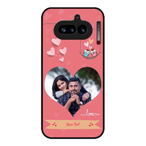 Nothing Phone 4A 5G Custom Glass Phone Case - Peach Color Love Design Nothing Phone 4A 5G Custom Glass Phone Case - Peach Color Love Design