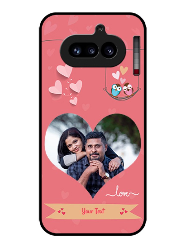 Custom Nothing Phone 4A 5G Custom Glass Phone Case - Peach Color Love Design