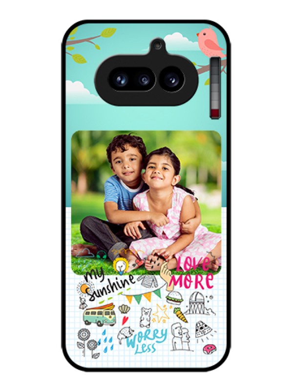 Custom Nothing Phone 4A 5G Custom Glass Phone Case - Doodle Love Design