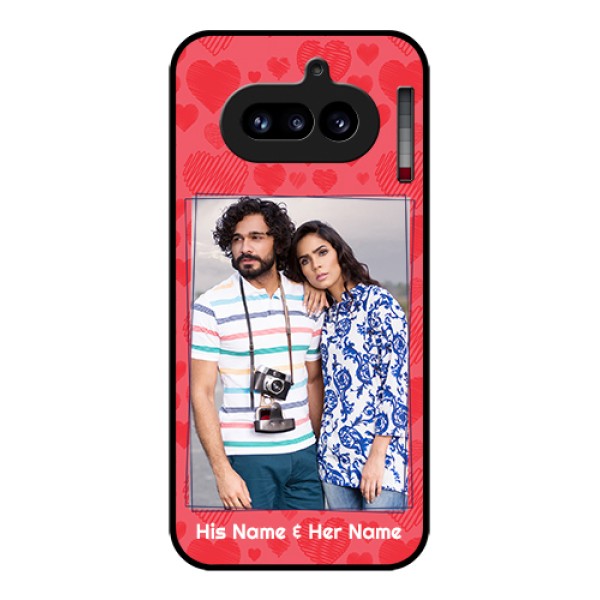 Nothing Phone 4A 5G Custom Glass Phone Case - With Red Heart Symbols Design Nothing Phone 4A 5G Custom Glass Phone Case - With Red Heart Symbols Design