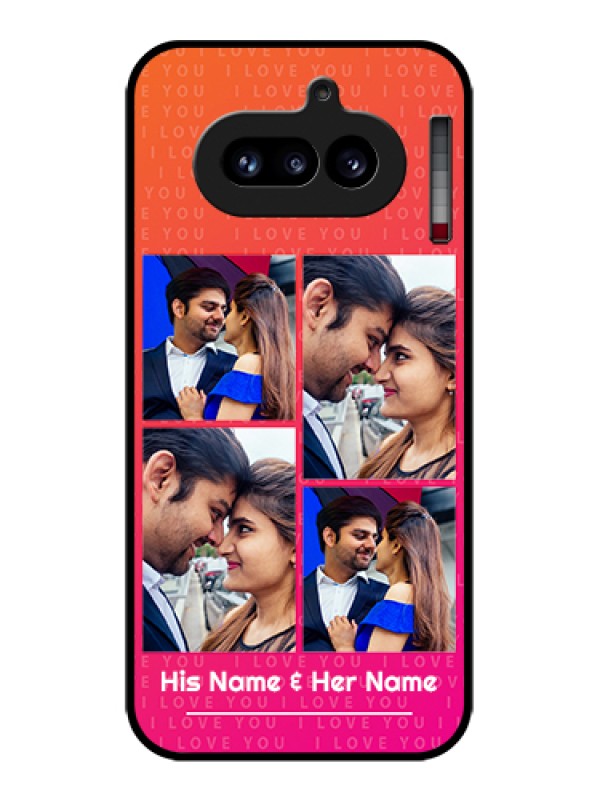 Custom Nothing Phone 4A 5G Custom Glass Phone Case - I Love You Pink Design