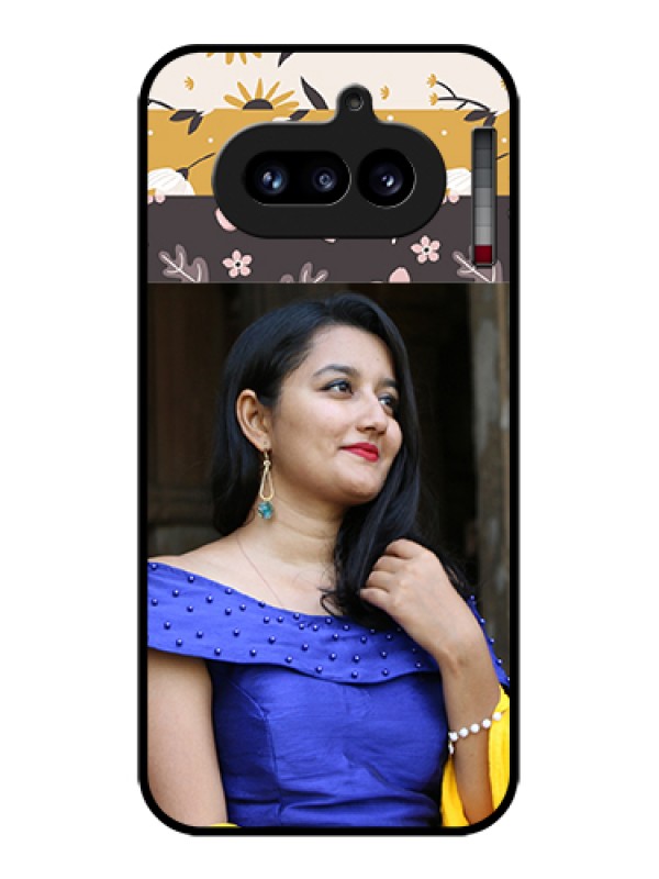 Custom Nothing Phone 4A 5G Custom Glass Phone Case - Stylish Floral Design