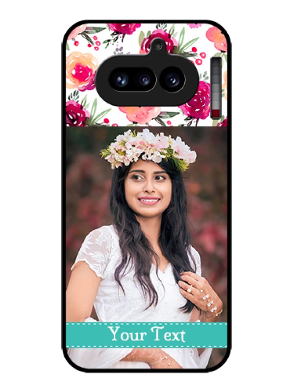Custom Nothing Phone 4A 5G Custom Glass Phone Case - Water Colors Floral Design