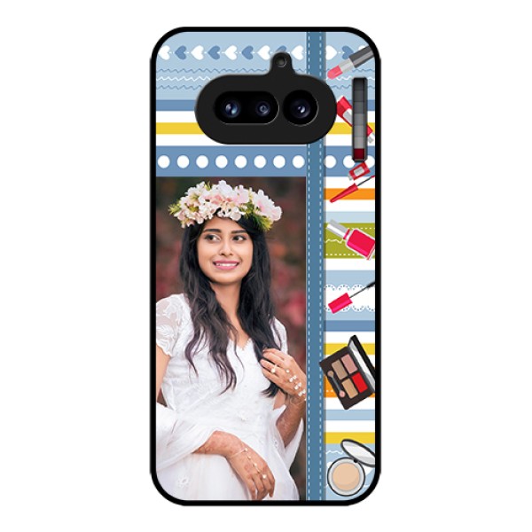 Nothing Phone 4A 5G Custom Glass Phone Case - Makeup Icons Design