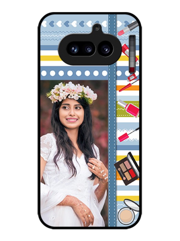 Custom Nothing Phone 4A 5G Custom Glass Phone Case - Makeup Icons Design
