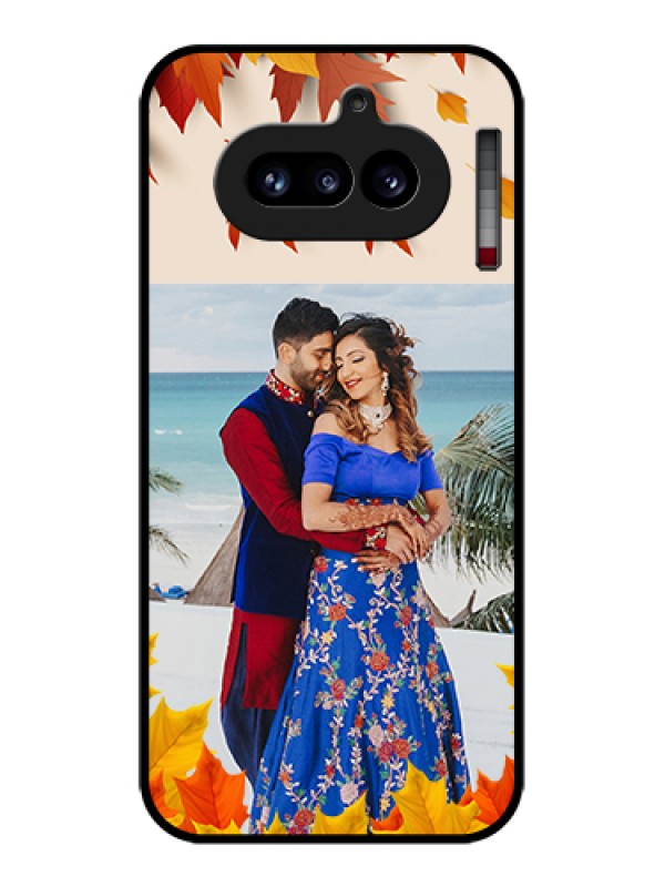 Custom Nothing Phone 4A 5G Custom Glass Phone Case - Autumn Maple Leaves Design