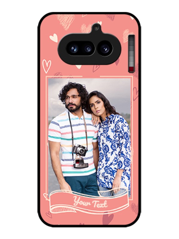 Custom Nothing Phone 4A 5G Custom Glass Phone Case - Love Doodle Art Design