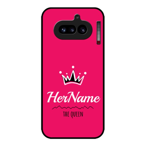 Nothing Phone 4A 5G Custom Glass Phone Case - Queen With Name Design Nothing Phone 4A 5G Custom Glass Phone Case - Queen With Name Design