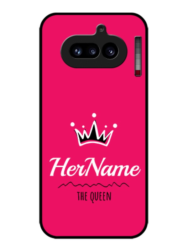 Custom Nothing Phone 4A 5G Custom Glass Phone Case - Queen With Name Design