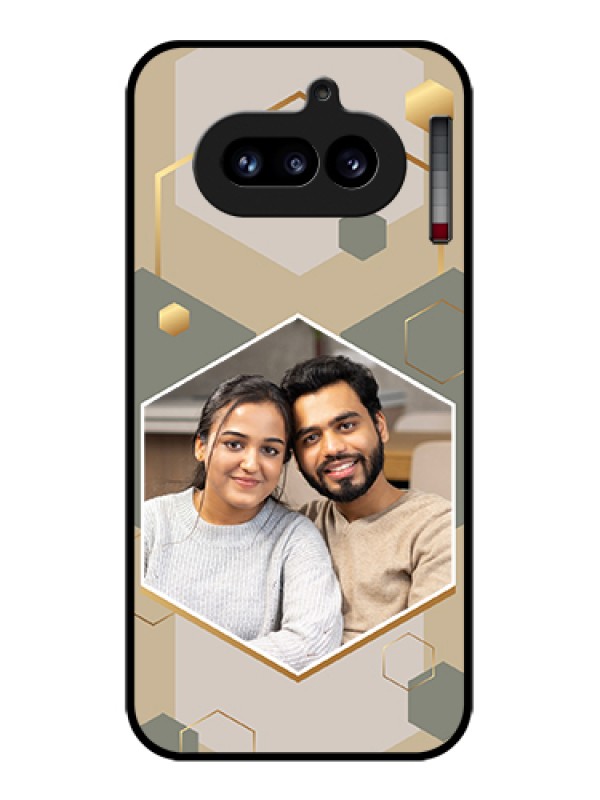 Custom Nothing Phone 4A 5G Custom Glass Phone Case - Stylish Hexagon Pattern Design