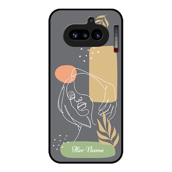 Nothing Phone 4A 5G Custom Glass Phone Case - Gazing Woman Line Art Design Nothing Phone 4A 5G Custom Glass Phone Case - Gazing Woman Line Art Design