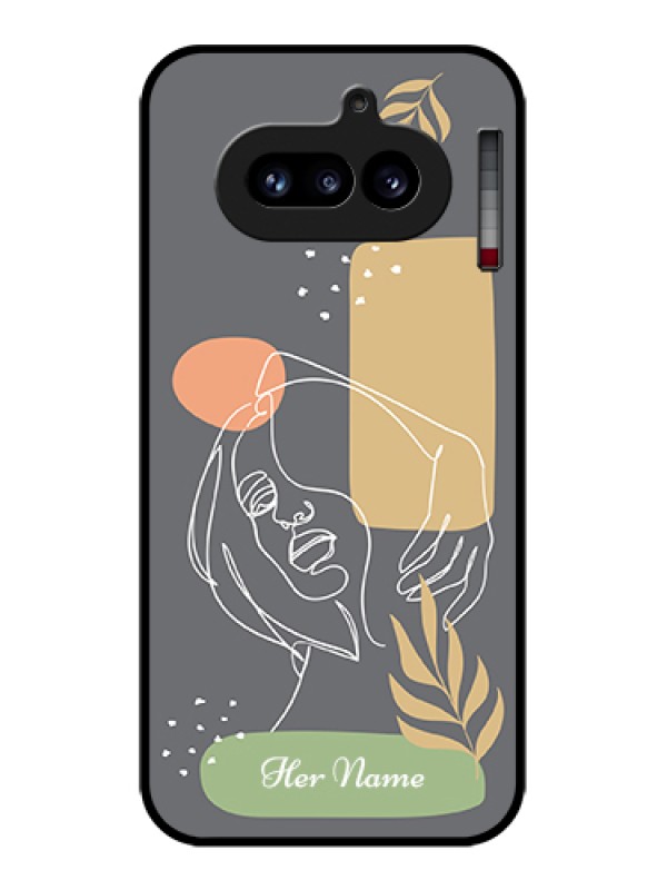 Custom Nothing Phone 4A 5G Custom Glass Phone Case - Gazing Woman Line Art Design