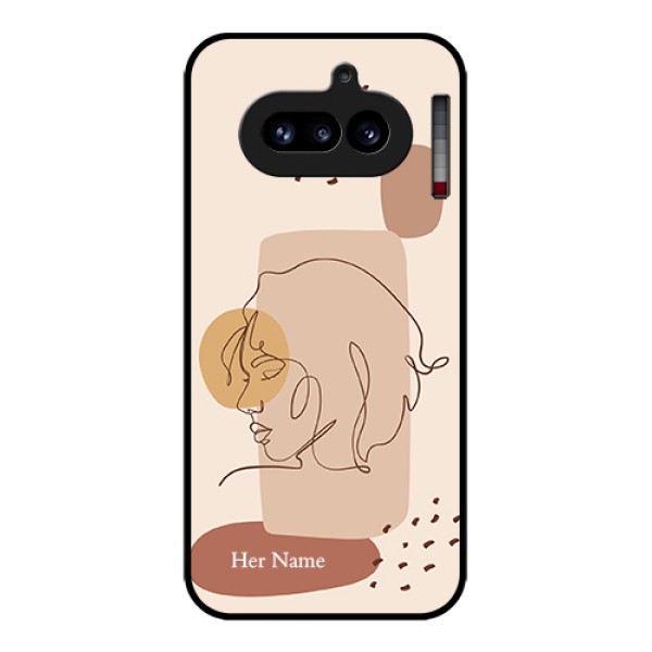 Nothing Phone 4A 5G Custom Glass Phone Case - Calm Woman Line Art Design Nothing Phone 4A 5G Custom Glass Phone Case - Calm Woman Line Art Design