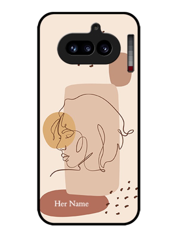 Custom Nothing Phone 4A 5G Custom Glass Phone Case - Calm Woman Line Art Design