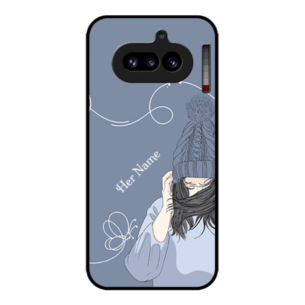 Nothing Phone 4A 5G Custom Glass Phone Case - Girl In Winter Outfit Design Nothing Phone 4A 5G Custom Glass Phone Case - Girl In Winter Outfit Design