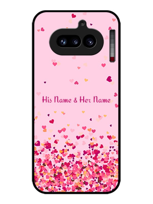 Custom Nothing Phone 4A 5G Custom Glass Phone Case - Floating Hearts Design